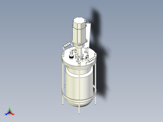 7L双壁玻璃发酵罐三维模型正等轴测缩略图