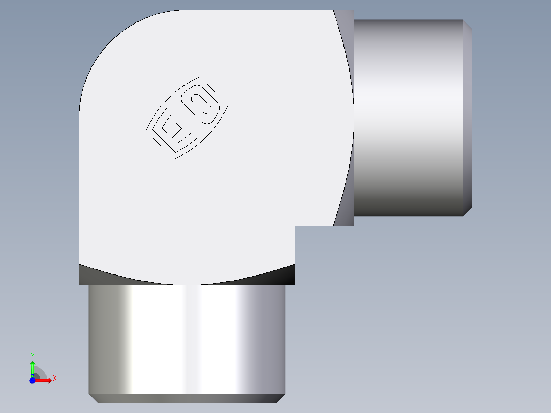 卡套式工业通用硬管接头EO_Union_elbow_W12SCFX前视图