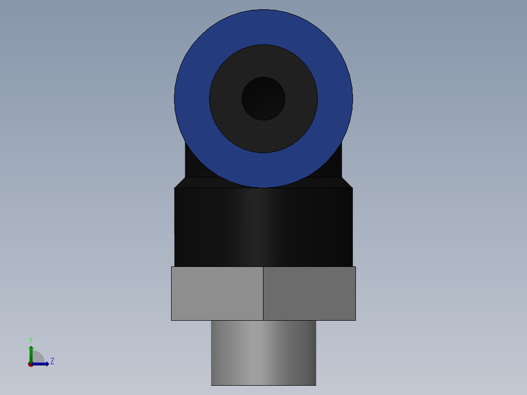 Ø10 x 1-8G COTOVELO 90° MACHO GIRAT. (C02471018)左视图