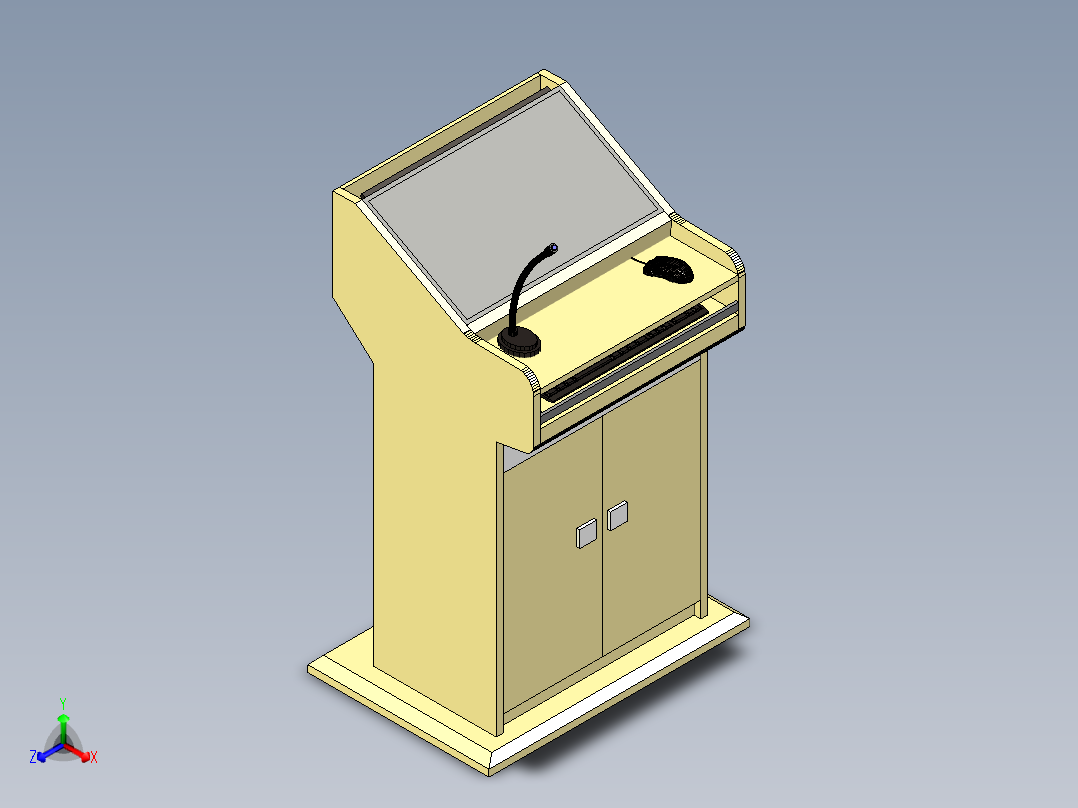 演讲台二正等轴测图