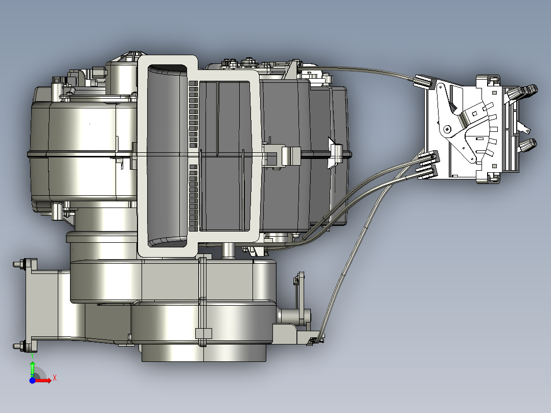 右舵暖风机总成前视图