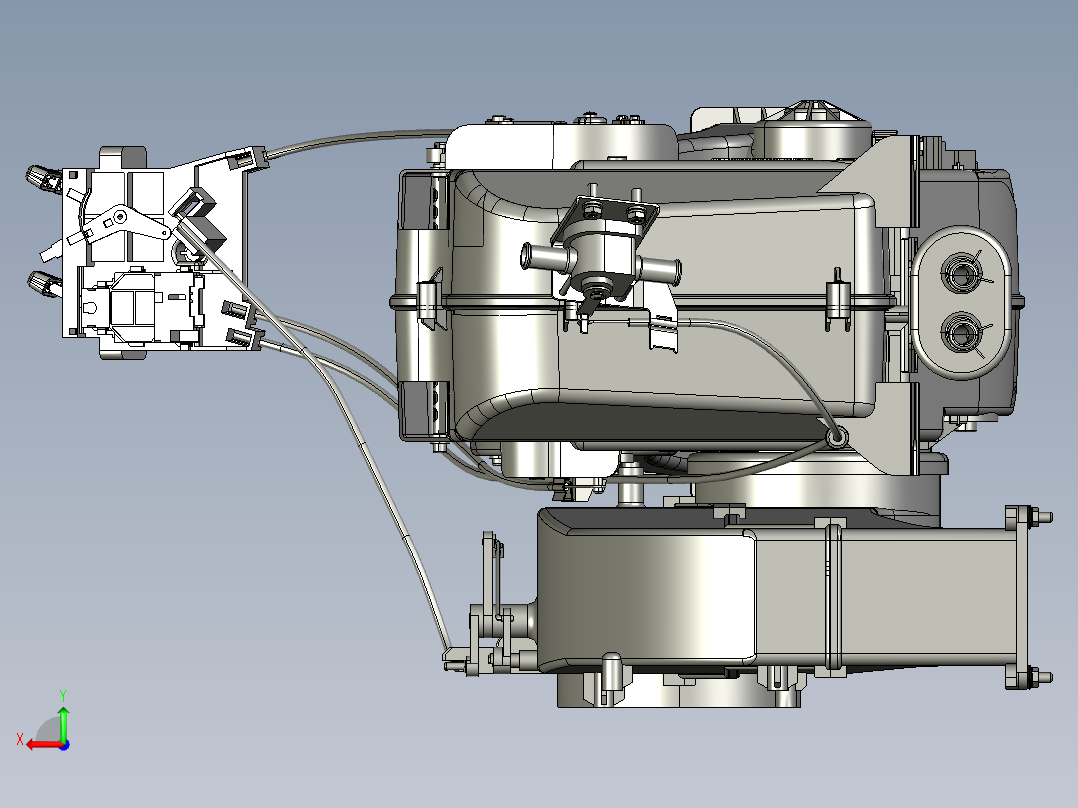 右舵暖风机总成后视图