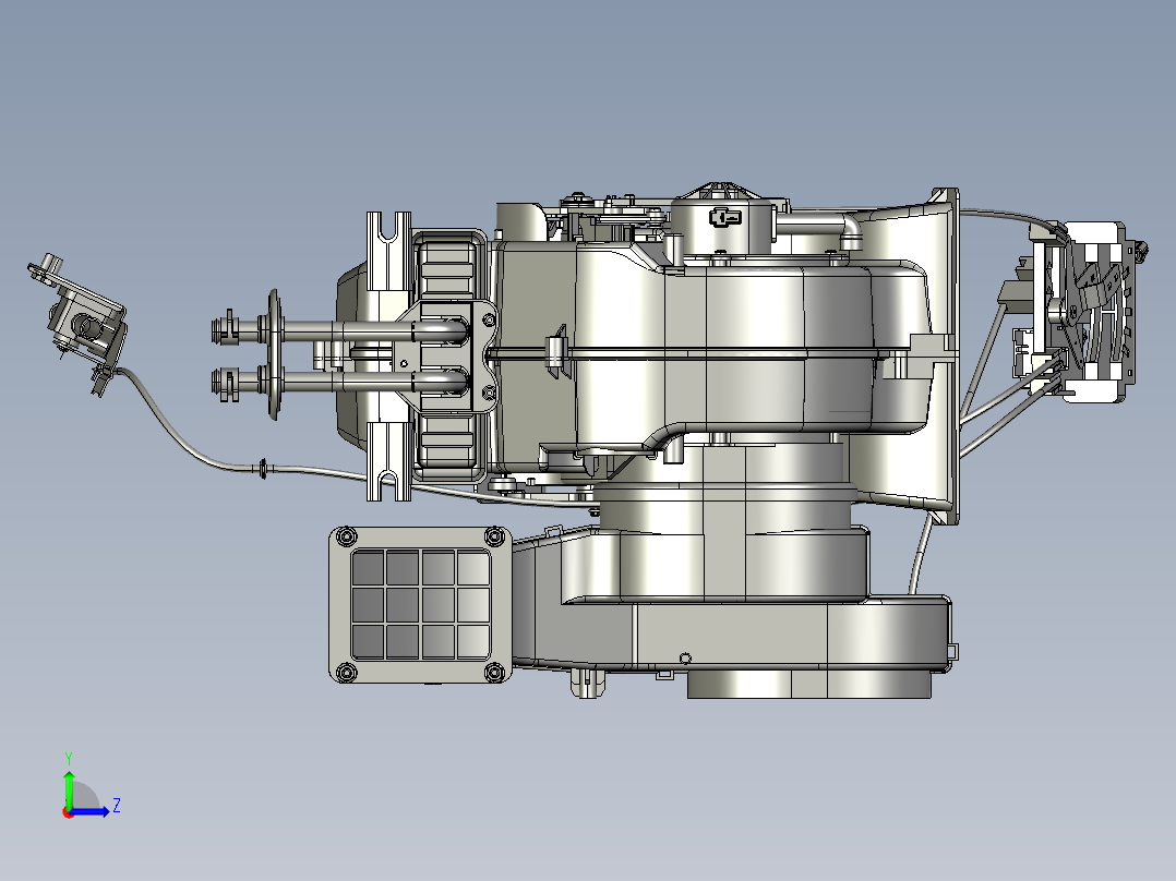 右舵暖风机总成左视图