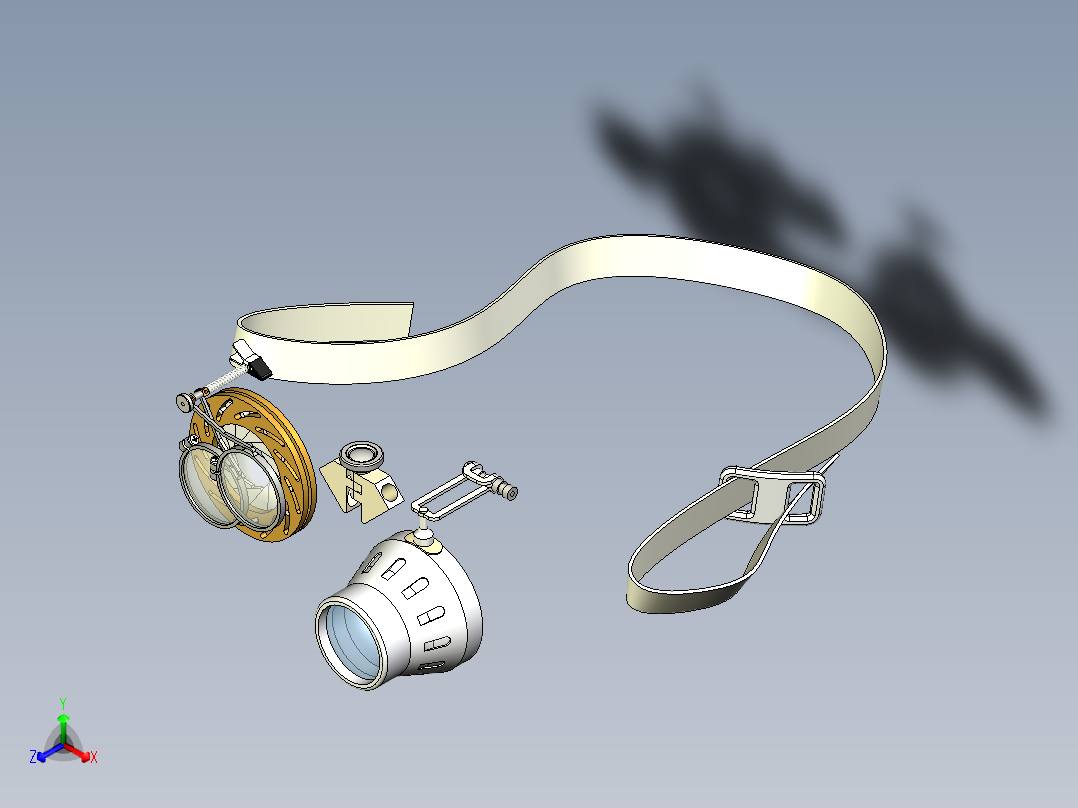 蒸汽朋克护目镜主视图