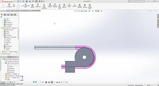 在Solidworks运动中模拟管道弯曲缩略图