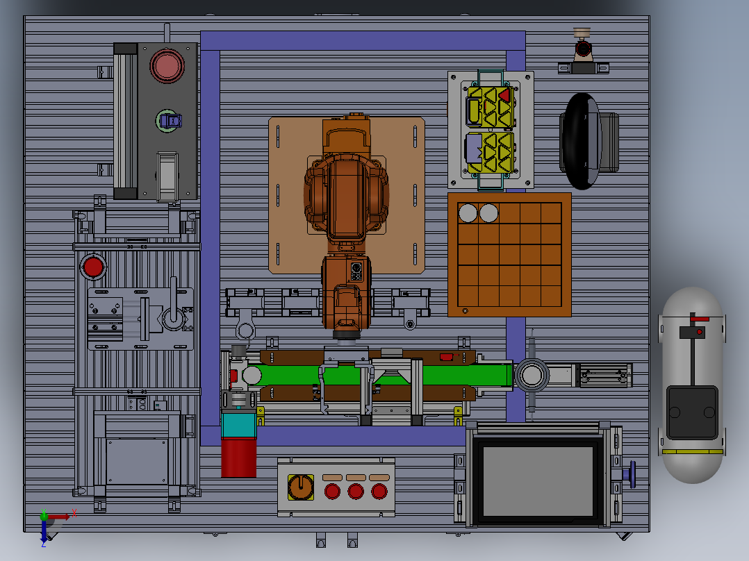 ABB桌台三维应用sw11俯视图
