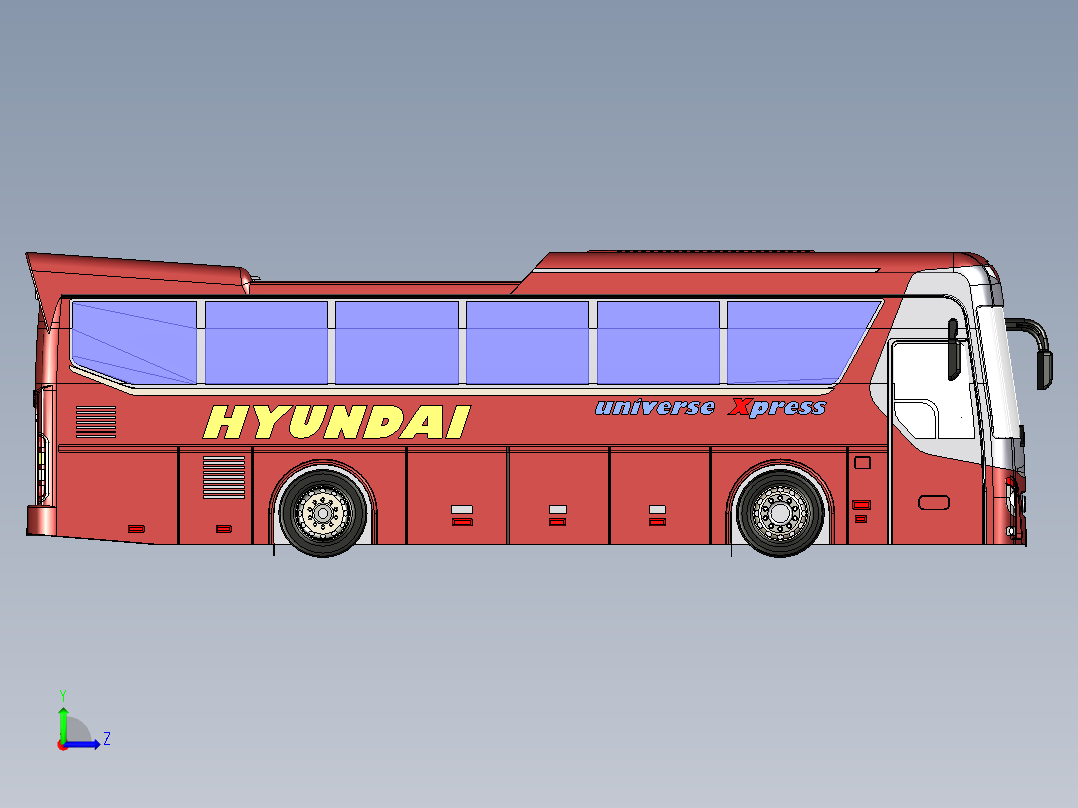 客车、公交车、代环球专线左视图