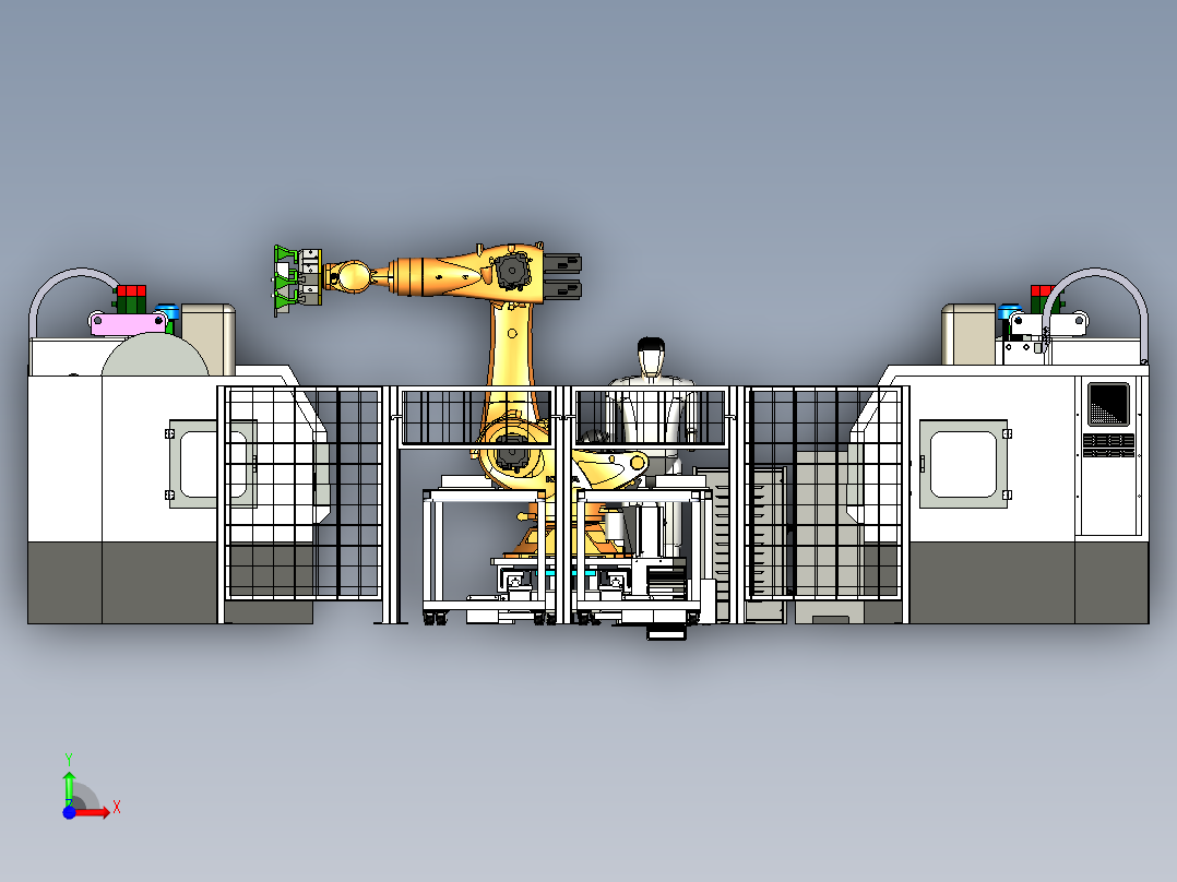 模具自动化加工产线案例前视图