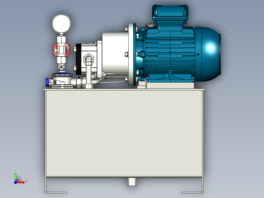 B3004117-简易液压动力单元液压泵站前视图