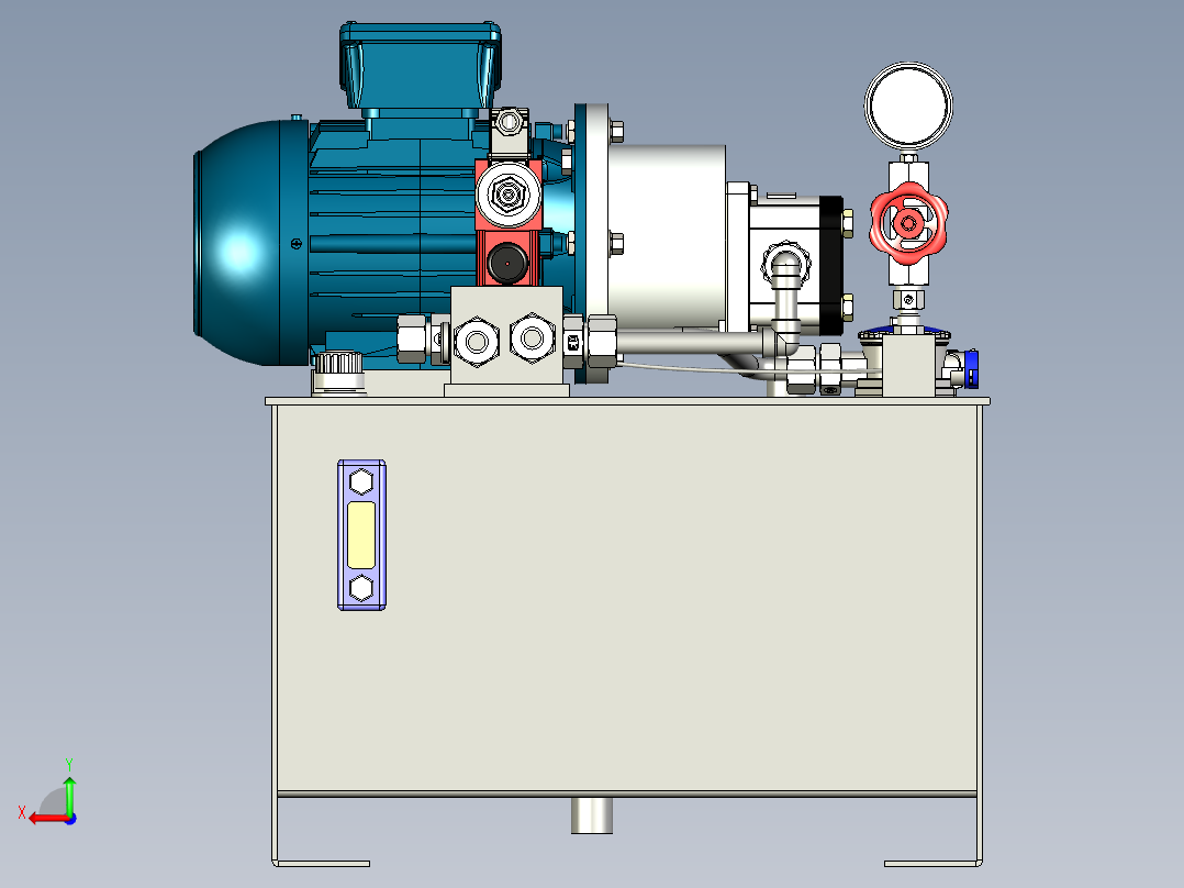 B3004117-简易液压动力单元液压泵站后视图