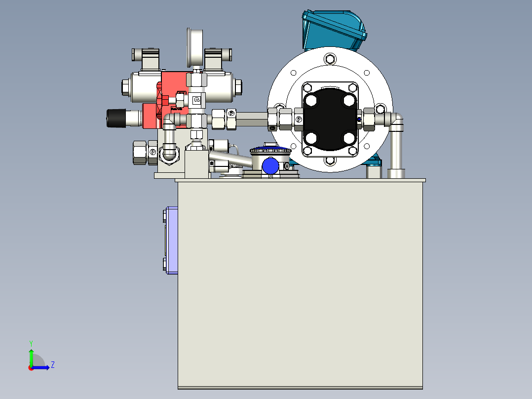 B3004117-简易液压动力单元液压泵站左视图