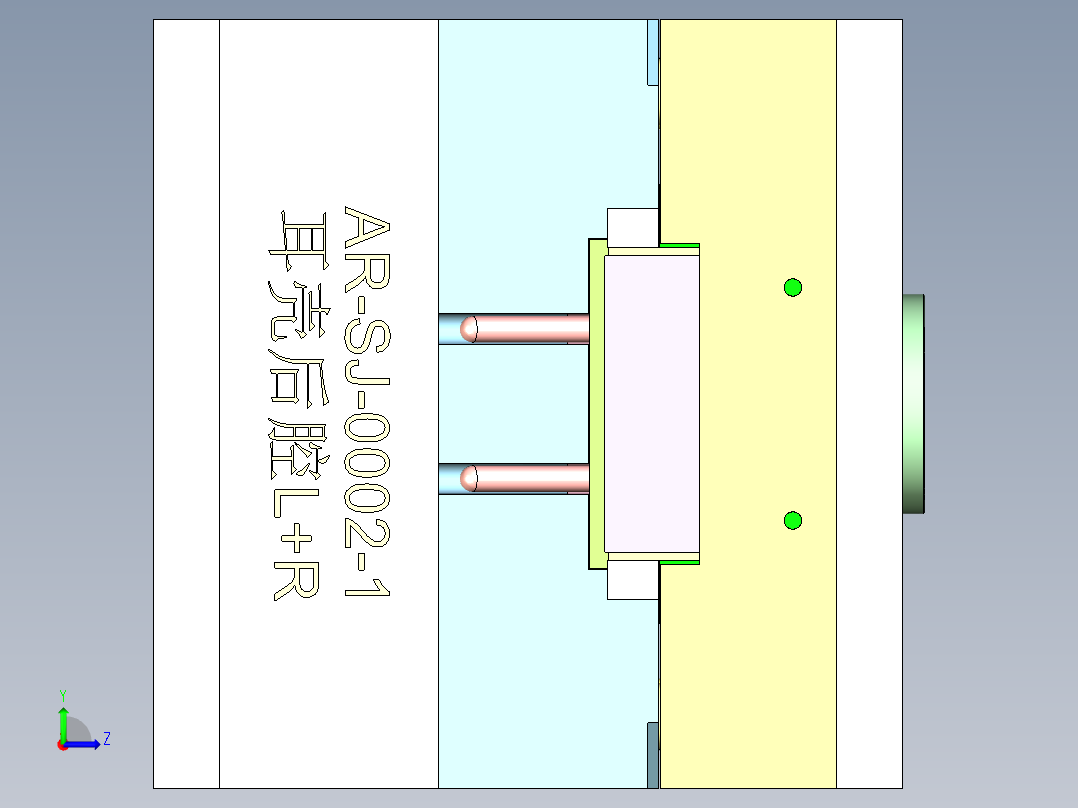 一款TWS耳机模具左视图