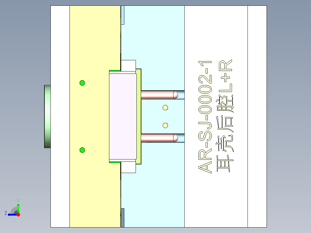 一款TWS耳机模具右视图