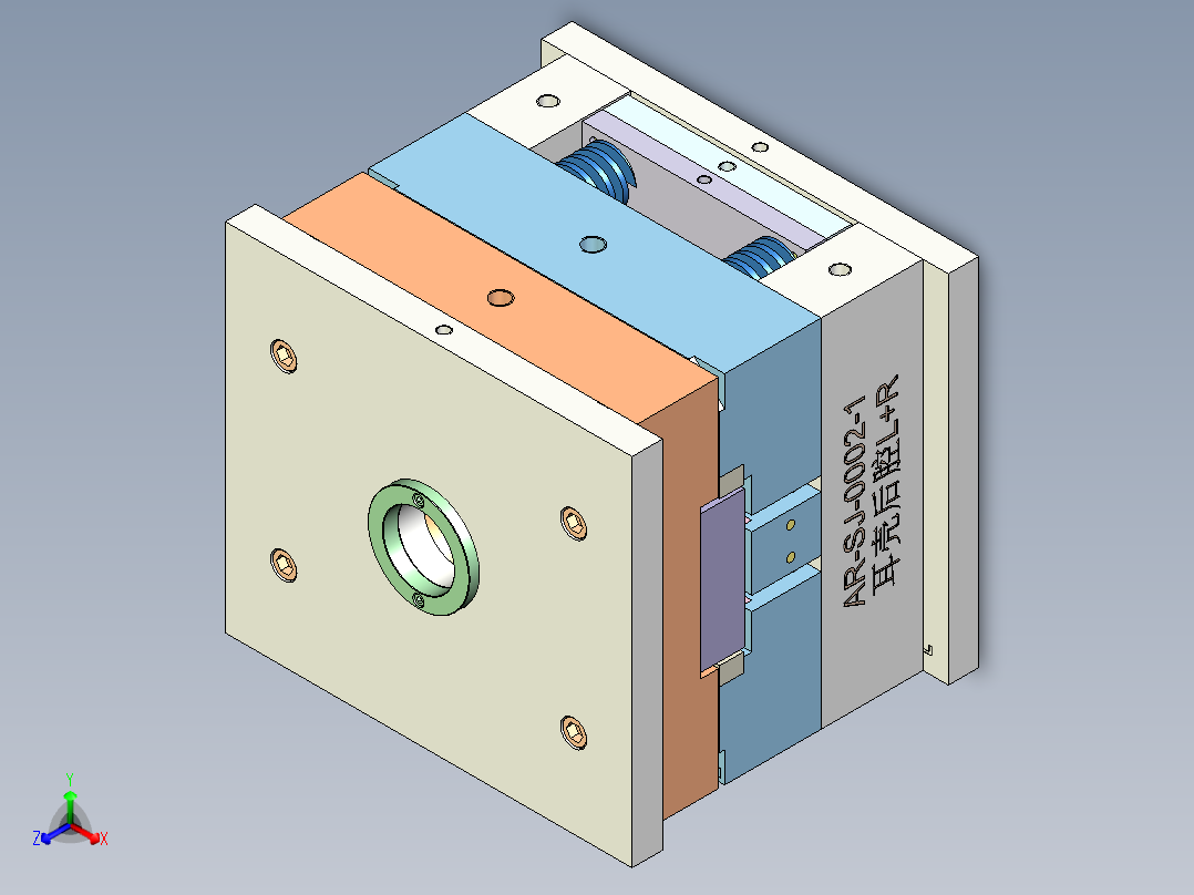一款TWS耳机模具正等轴测图