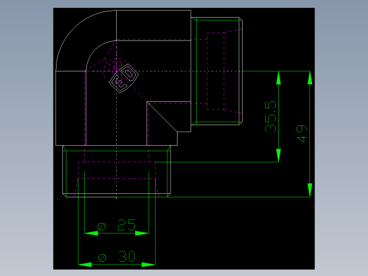 PARKER管接头EO Union elbow W30S71X_front