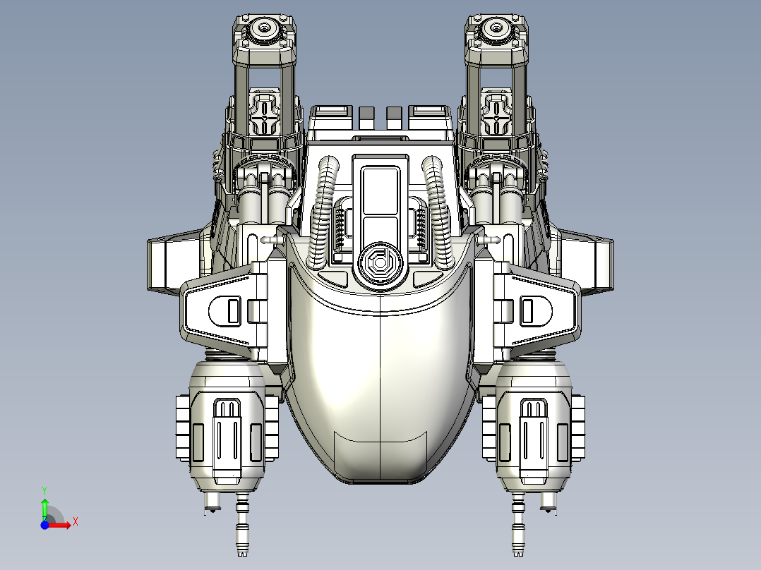 未来警察无人机机器人前视图