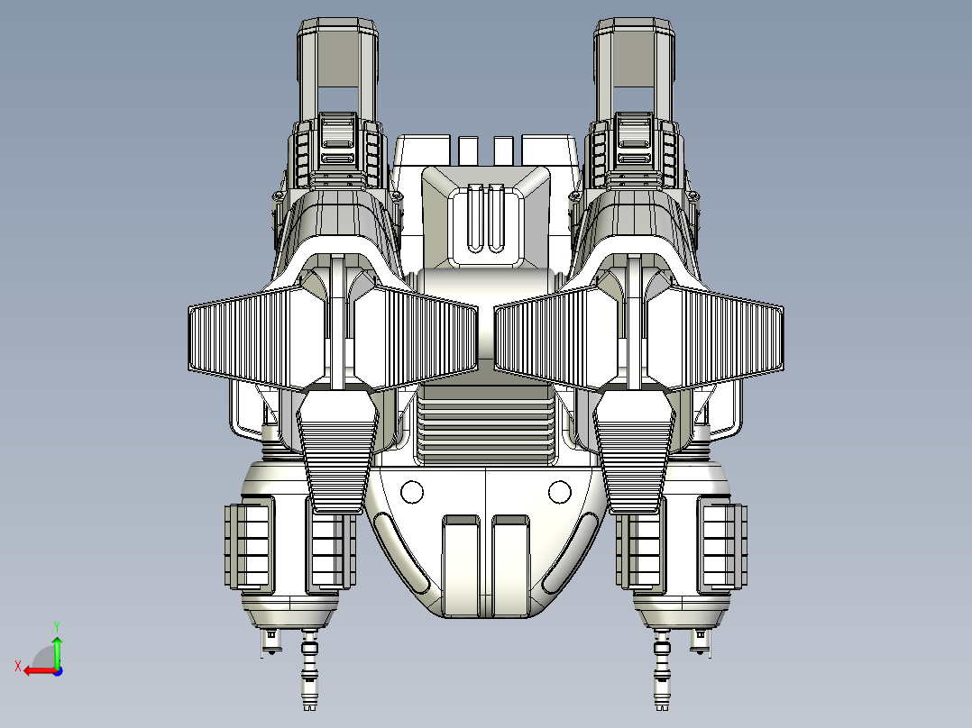 未来警察无人机机器人后视图