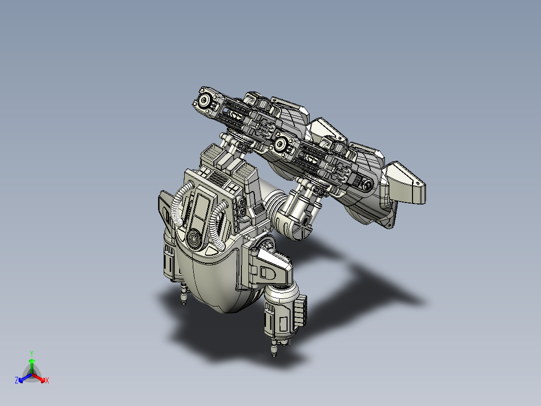 未来警察无人机机器人正等轴测图