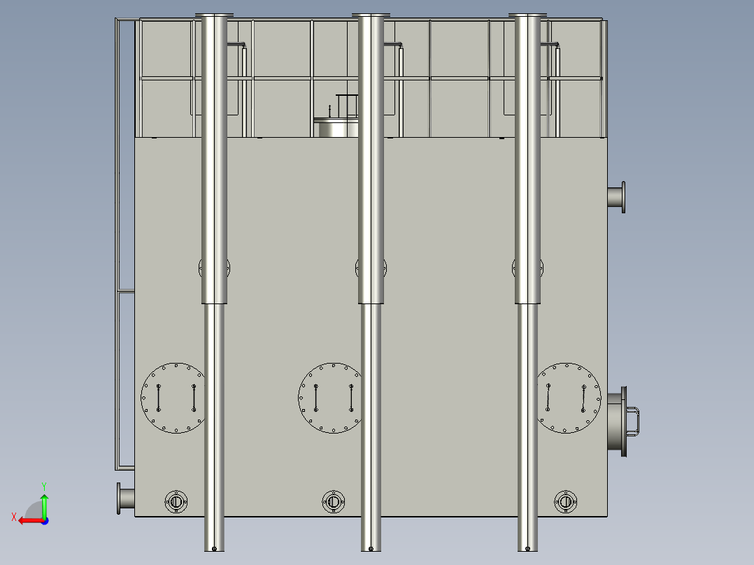 基于多级循环净化的大流量净水器后视图