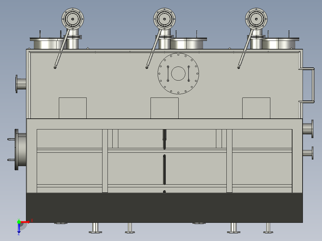 基于多级循环净化的大流量净水器俯视图