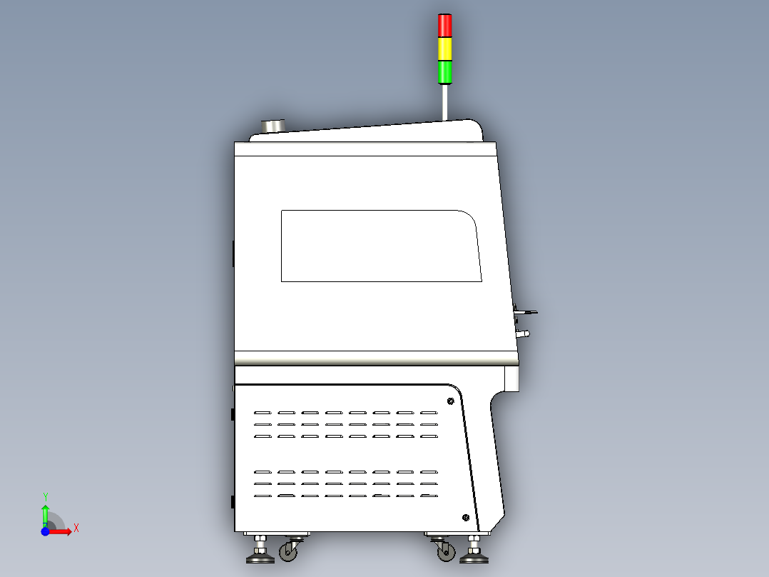 打标机外壳组装前视图