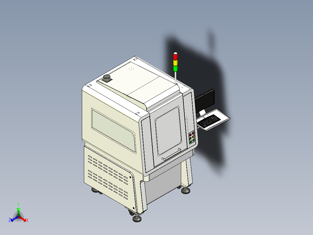 打标机外壳组装正等轴测图