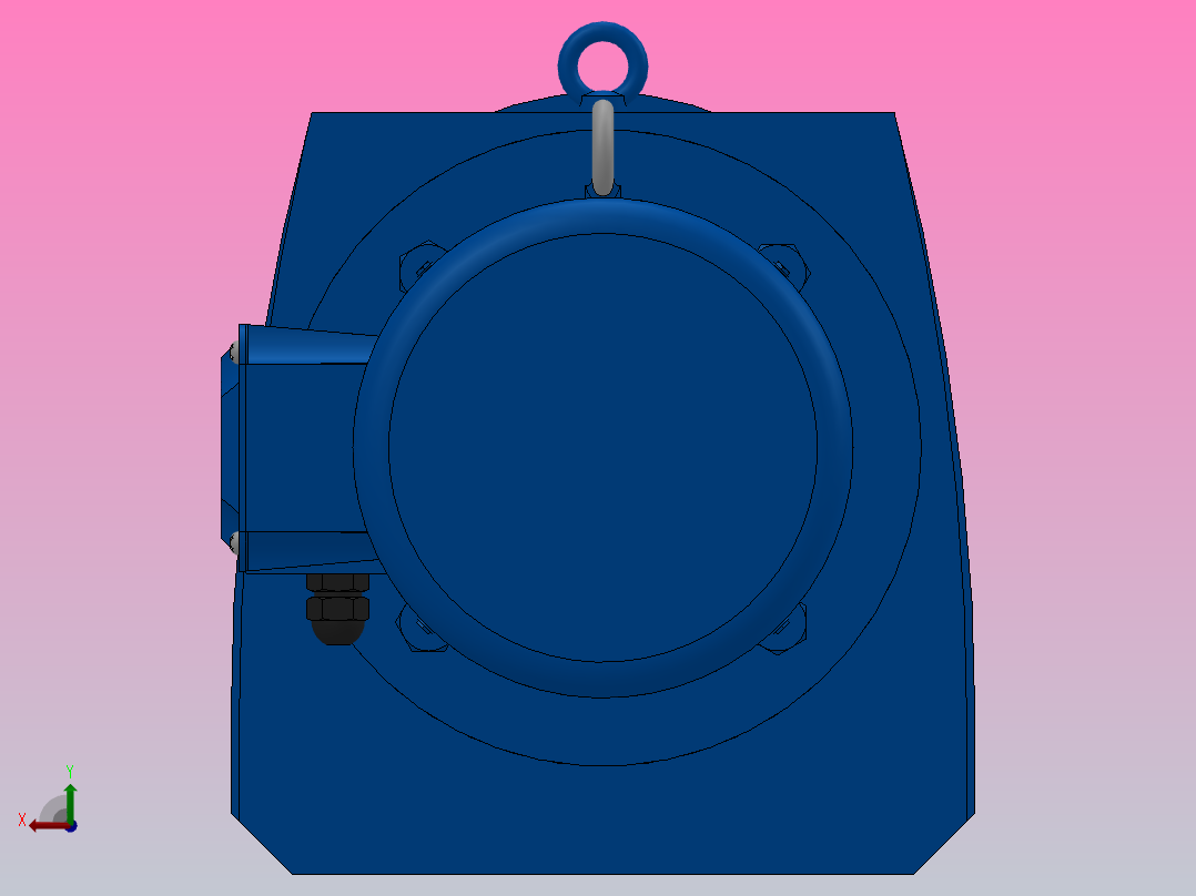 RF107法兰轴伸式安装斜齿轮减速机RF107-Y5.5-4P-132S-M1-0°-Φ450后视图