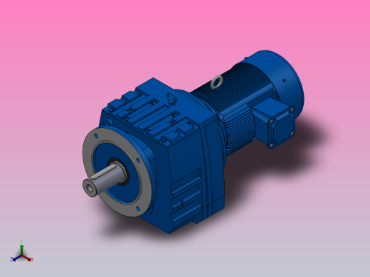 RF107法兰轴伸式安装斜齿轮减速机RF107-Y5.5-4P-132S-M1-0°-Φ450正等轴测缩略图