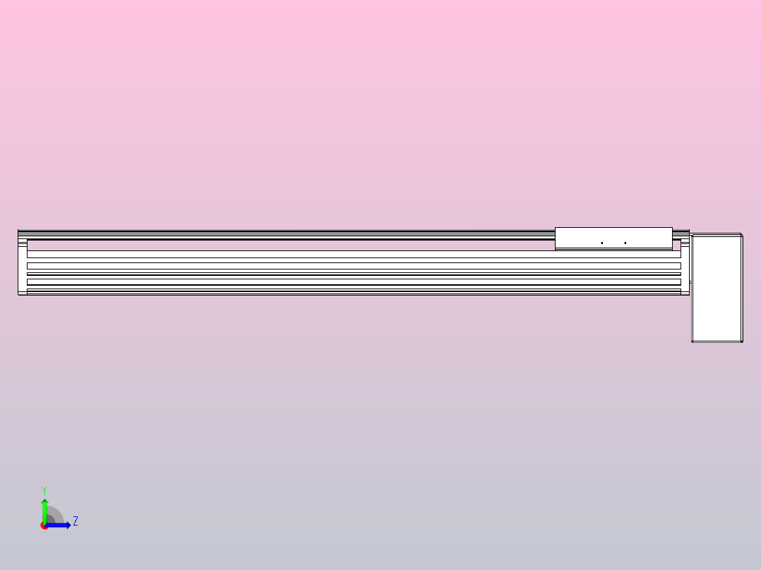 皮带直线轴半封闭可选导轨TPA-HNB-202D-140-L800-LP-Y-P75-N3左视图