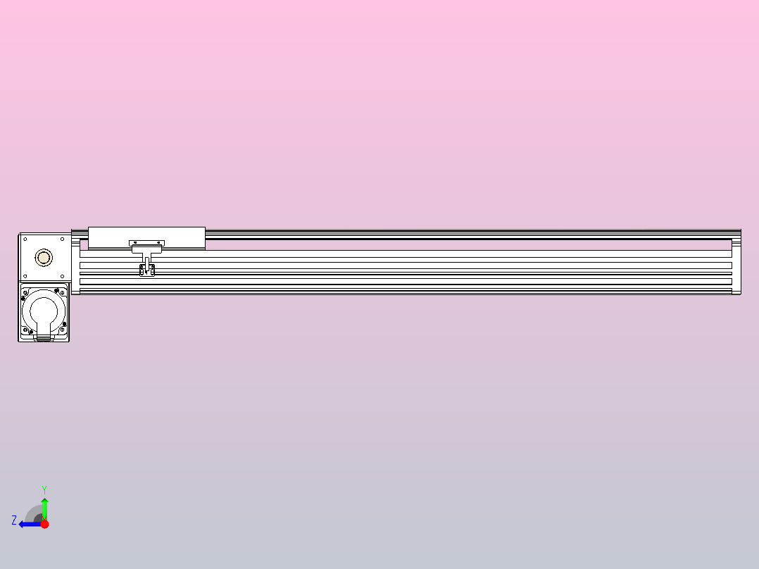 皮带直线轴半封闭可选导轨TPA-HNB-202D-140-L800-LP-Y-P75-N3右视图