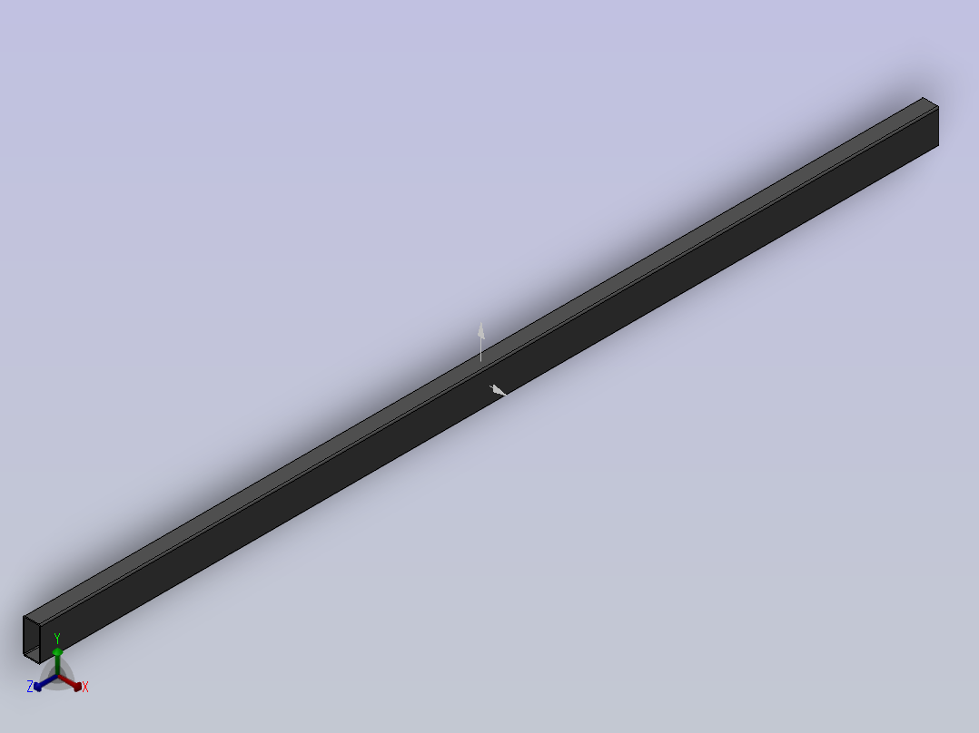 方通40×20×1．2x950(普通钢)正等轴测图