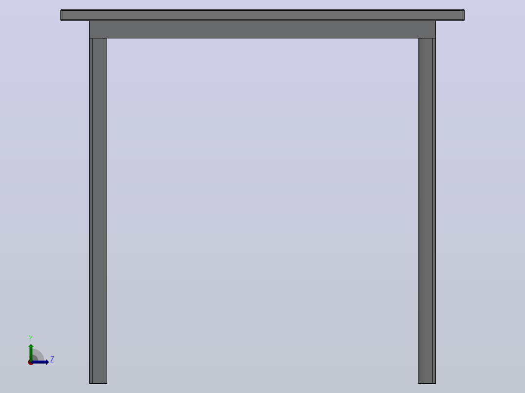 一张简单的办公桌左视图