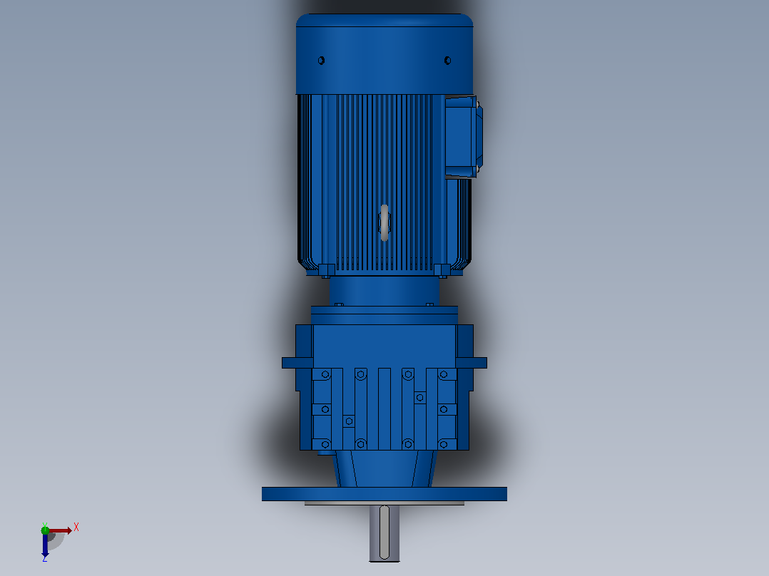 RF37法兰轴伸式安装斜齿轮减速机RF37-Y0.25-4P-71-M1-0°-Φ200俯视图