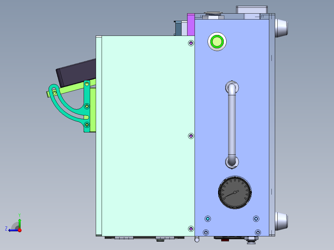 扫码压合治具sw17可编辑右视图
