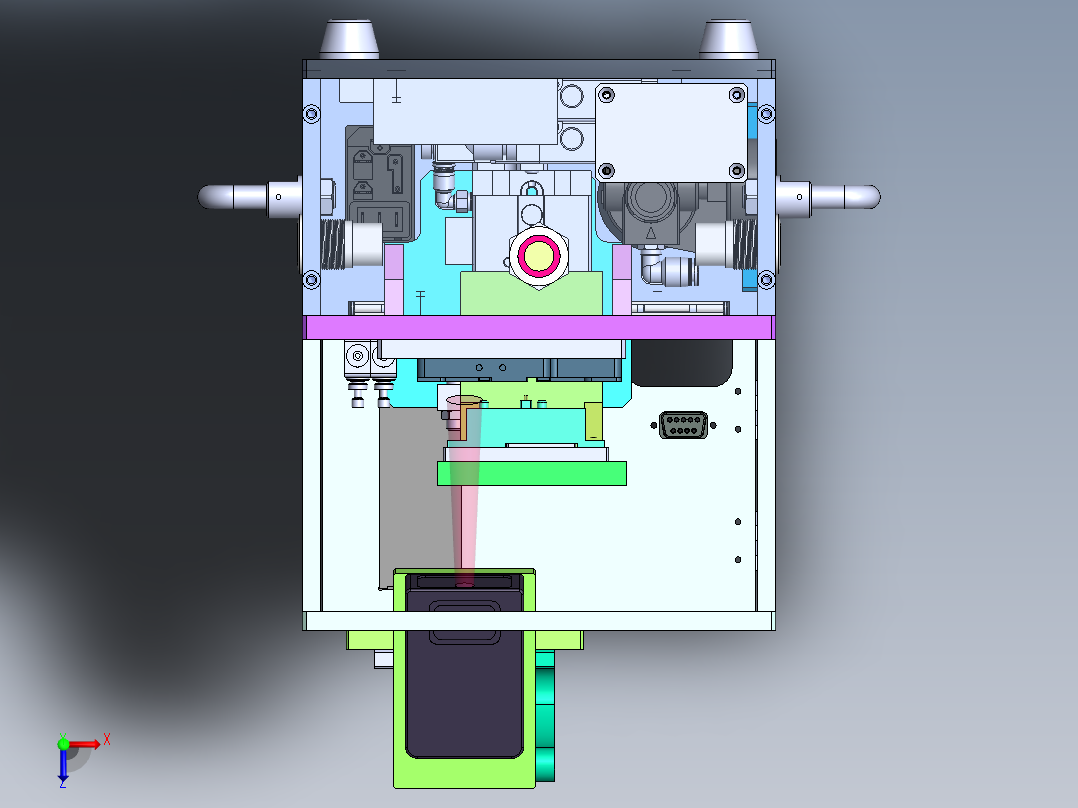 扫码压合治具sw17可编辑俯视图