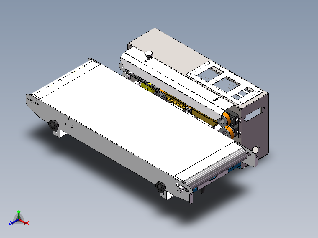 薄膜铝箔袋连续封口机770标准机sw17可编辑正等轴测图