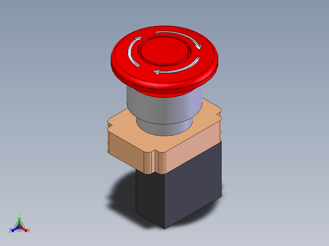 急停开关-1-D22正等轴测图
