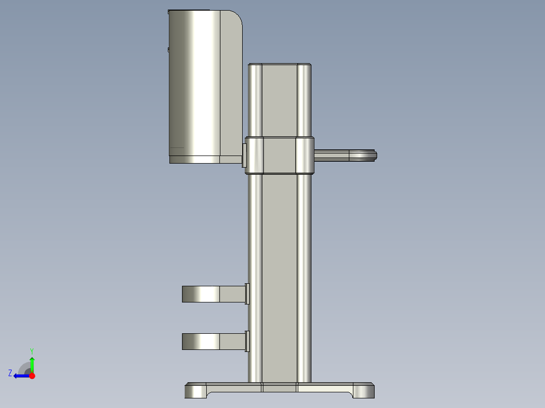 可调升降工作台设备右视图