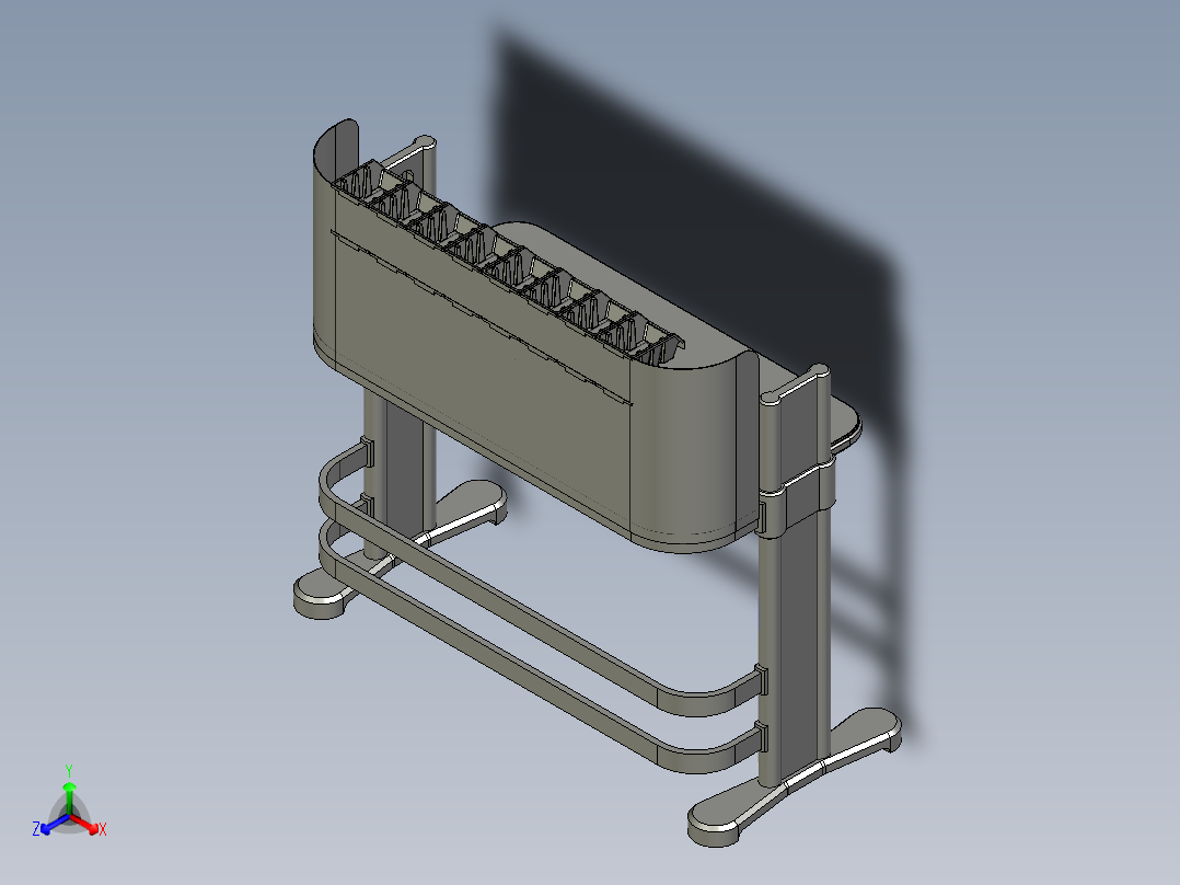 可调升降工作台设备正等轴测图
