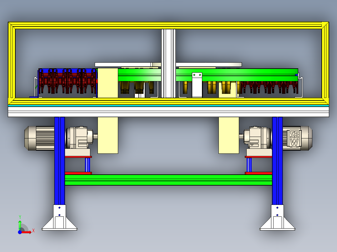 U型缓冲台模型3D模型前视图