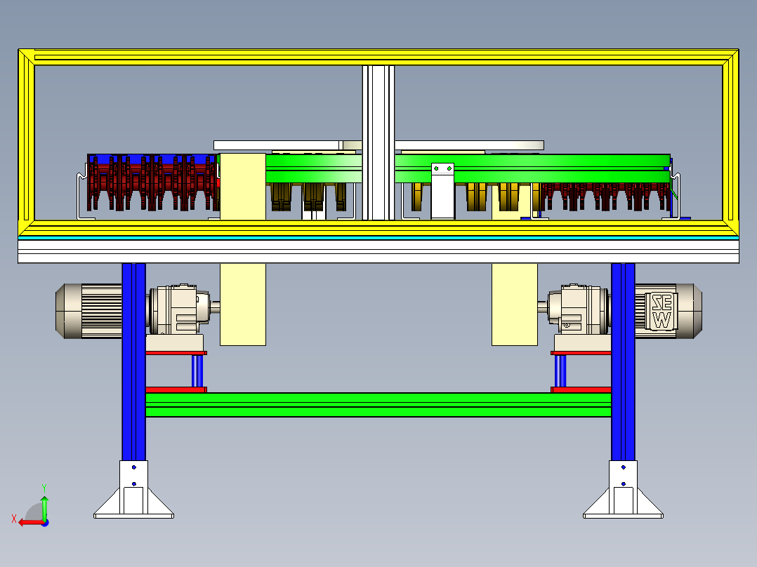 U型缓冲台模型3D模型后视图