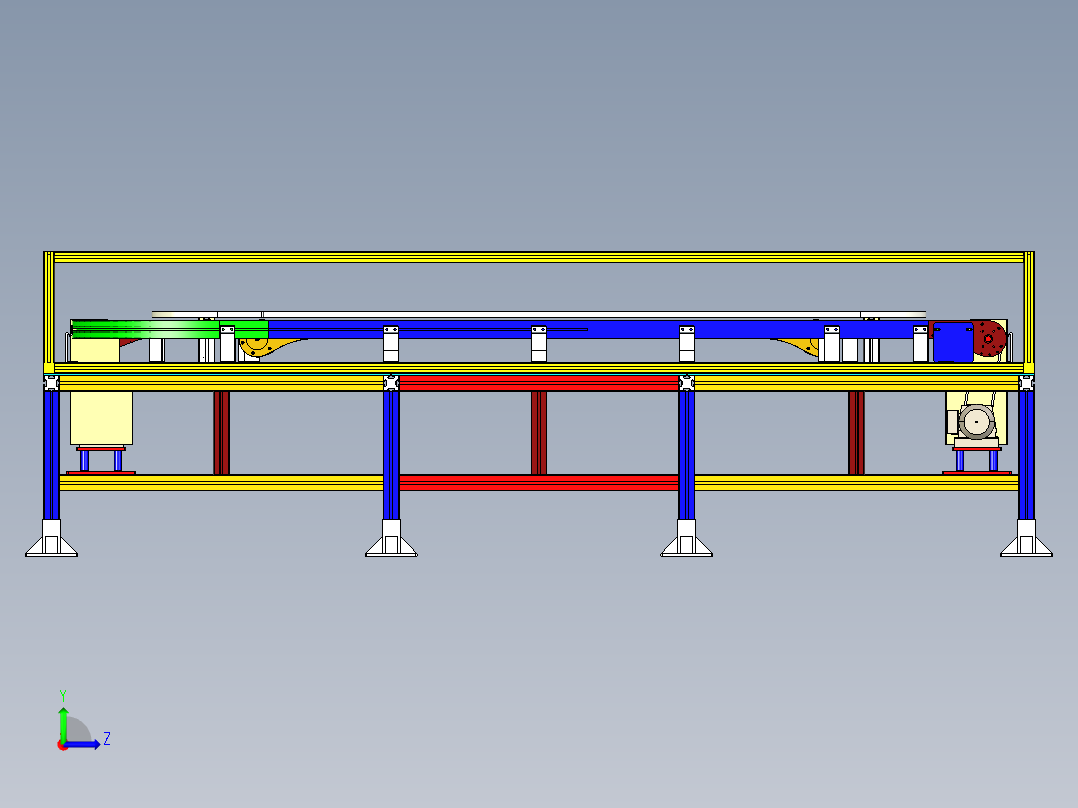 U型缓冲台模型3D模型左视图