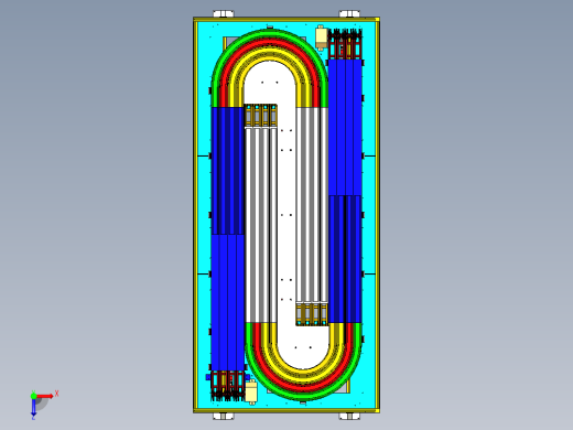 U型缓冲台模型3D模型俯视缩略图