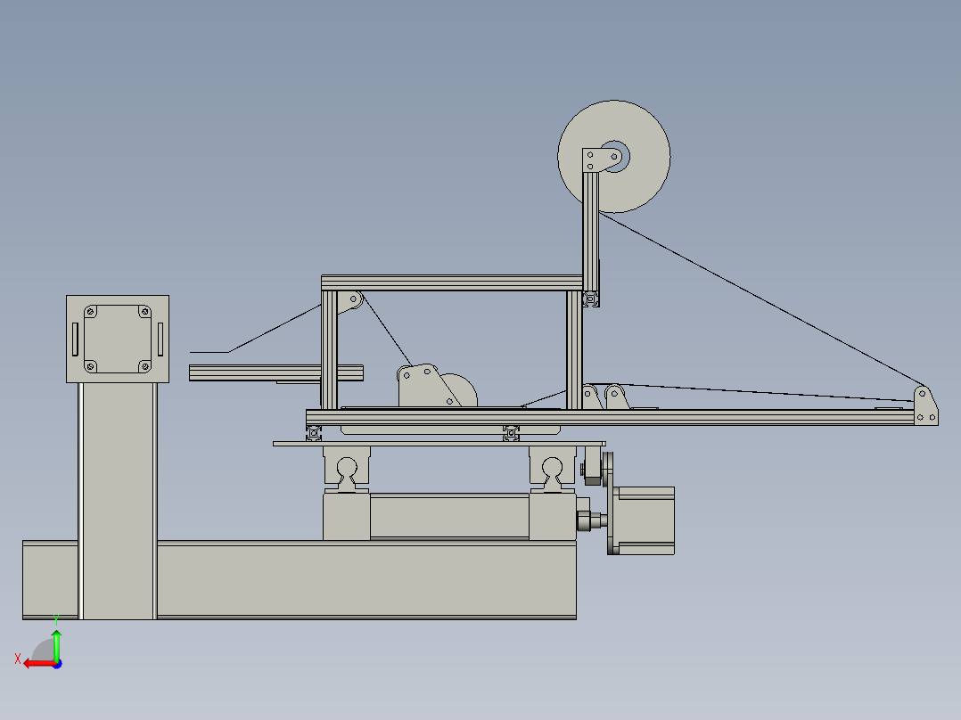 长丝缠绕机3D数模图纸 STEP格式后视图