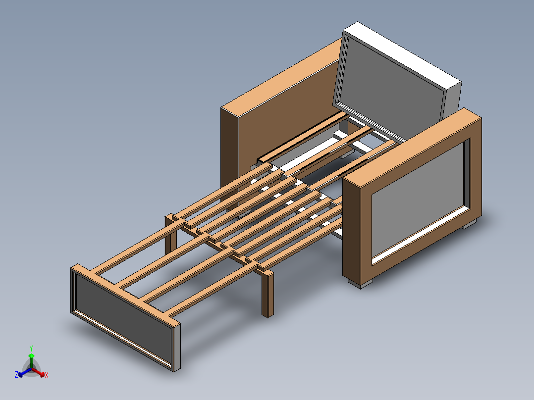 可折叠沙发正等轴测图