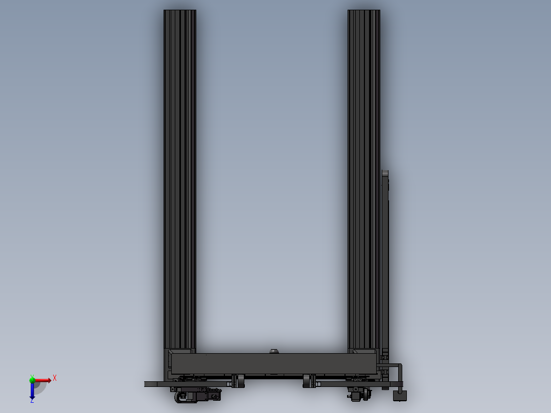 重型双头数控钻床俯视图