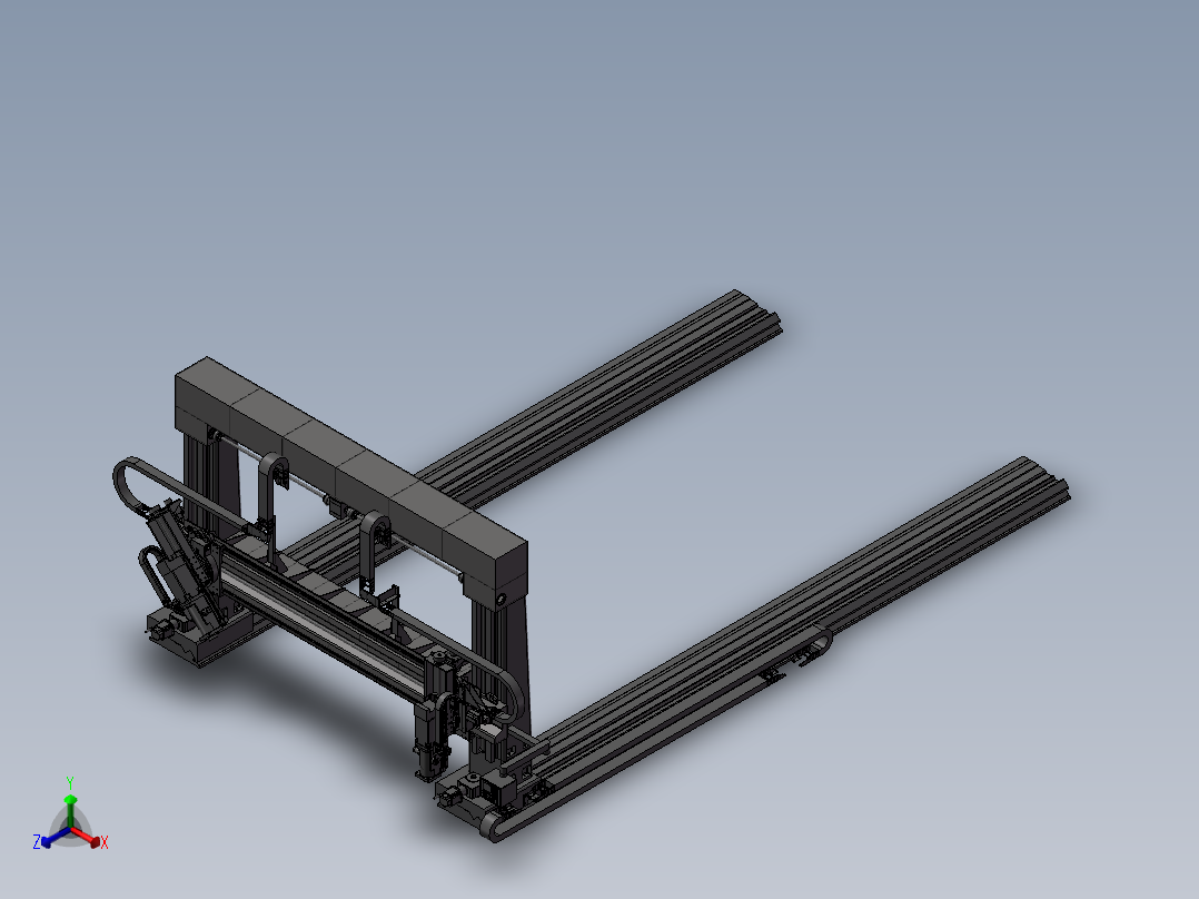 重型双头数控钻床正等轴测图
