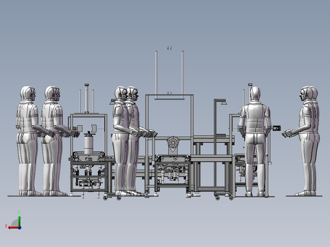 16电机组装线（电机定子、转子、罩壳组装流水线）后视图