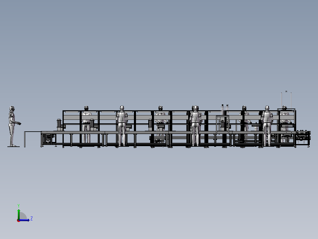 16电机组装线（电机定子、转子、罩壳组装流水线）左视图