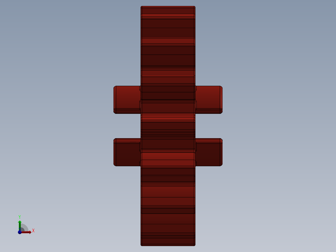 4019 - Bright Red Technic Gear 16 Tooth.SLDPRT前视图